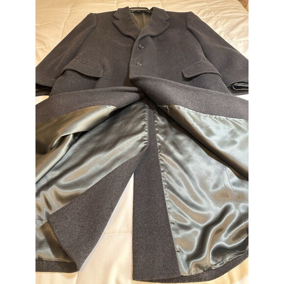 Dorchester Burkhardt’s Cashmere Blend Men's 3 Button Dark Gray Trench Coat 44L - Picture 8 of 14